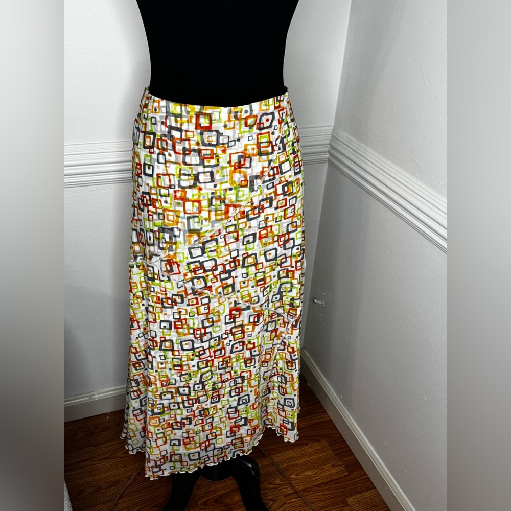 Multiples Colorful Abstract Maxi Skirt - Picture 3 of 6